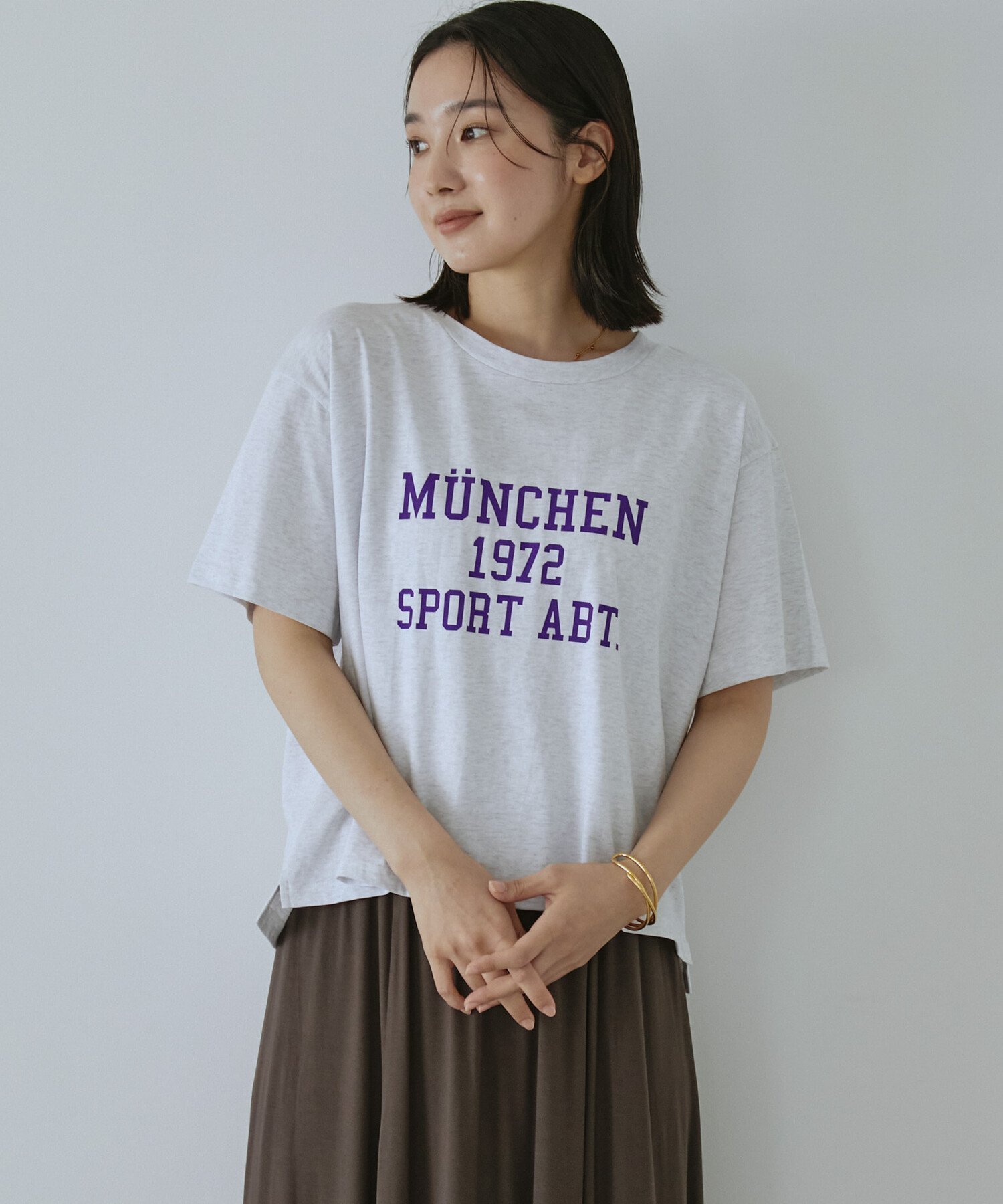 【ドゥ アルシーヴ/Doux archives】のMUNCHEN ロゴTee インテリア・キッズ・メンズ・レディースファッション・服の通販 founy(ファウニー) 　ファッション　Fashion　レディースファッション　Fashion for Women　コンパクト　Compact, Small Size　シンプル　Simple, Minimal　ベーシック　Basic, Essential　ボトム　Bottoms, Lower Wear　ロング　Long, Long-Length　MOKU GRAY|ID: prp329100004985487 ipo3291000000037345065