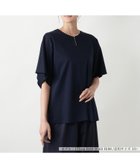 【レリアンプラスハウス/Leilian PLUS HOUSE】のパール調ビジューカットソー【BOURGE】 大人の最旬トレンドファッション＆コーディネート founy(ファウニー) ファッション Fashion レディースファッション Fashion for Women トップス・カットソー Cut & Sew Tops カットソー・ベーシックTシャツ Cut-and-Sewn Tops / Stretch Tees & Basics ウォッシャブル Machine Washable カットソー Cut and Sewn Top スキッパー Skipper, Open Collar パール Pearl, Pearl Accent ビジュー Bijou, Jewel-like Accent フロント Front, Front Design ポケット Pocket, Pocket Detail ループ Loop, Loop Knit 夏 Summer thumbnail ネイビー|ID: prp329100004985488 ipo3291000000037345067