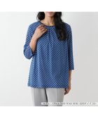 【レリアンプラスハウス/Leilian PLUS HOUSE】の幾何学柄クルーネックカットソー 大人の最旬トレンドファッション＆コーディネート founy(ファウニー) ファッション Fashion レディースファッション Fashion for Women トップス・カットソー Cut & Sew Tops カットソー・ベーシックTシャツ Cut-and-Sewn Tops / Stretch Tees & Basics インナー Innerwear ウォッシャブル Machine Washable カットソー Cut and Sewn Top キャミソール Camisole, Spaghetti Strap Top ジャケット Jacket, Outerwear トリミング Trimming, Decorative Edge プリント Print, Printed Pattern ポケット Pocket, Pocket Detail 無地 Plain, Solid Color thumbnail ネイビー系|ID: prp329100004985491 ipo3291000000037345076