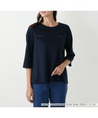 【レリアンプラスハウス/Leilian PLUS HOUSE】の刺繍七分袖カットソー 大人の最旬トレンドファッション＆コーディネート founy(ファウニー) ファッション Fashion レディースファッション Fashion for Women トップス・カットソー Cut & Sew Tops カットソー・ベーシックTシャツ Cut-and-Sewn Tops / Stretch Tees & Basics インナー Innerwear ウォッシャブル Machine Washable カットソー Cut and Sewn Top シンプル Simple, Minimal ジャケット Jacket, Outerwear ポケット Pocket, Pocket Detail モチーフ Motif, Design Theme エレガント 上品 Elegant 秋 Autumn thumbnail ネイビー|ID: prp329100004985498 ipo3291000000037345097