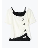 【ルディックパーク/LUDIC PARK】のレイヤード風テレコリボンオフショルトップス 大人の最旬トレンドファッション＆コーディネート founy(ファウニー) ファッション Fashion レディースファッション Fashion for Women トップス・カットソー Cut & Sew Tops おすすめ Recommended / Our Picks ガーリー Girly, Feminine Style キャミソール Camisole, Spaghetti Strap Top テレコ Ribbed, Rib Stitch フロント Front, Front Design リボン Ribbon, Bow thumbnail オフホワイト|ID: prp329100004985507 ipo3291000000037345136