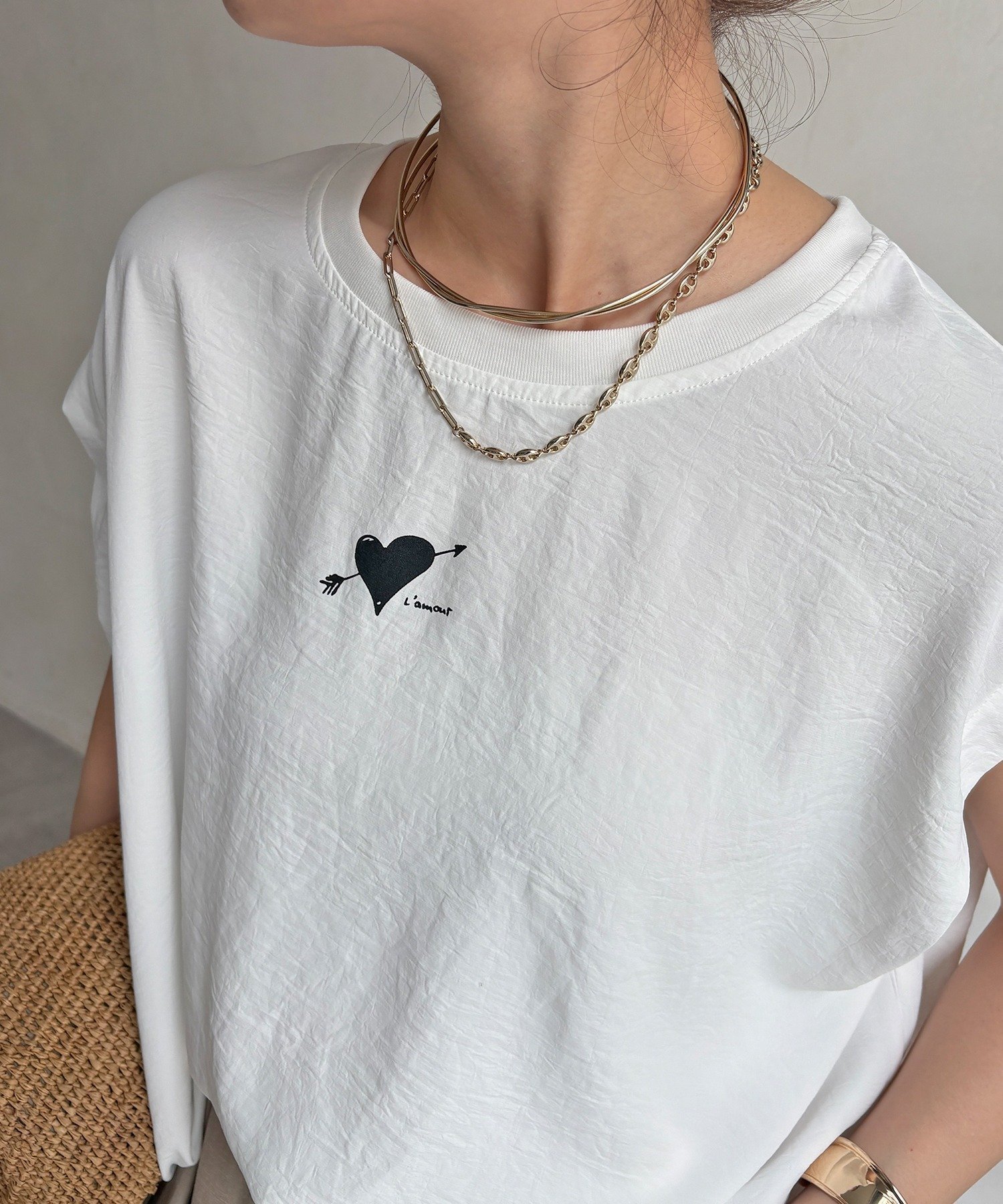 【ドゥドゥ/DouDou】の【WEB限定】ハートバックロゴプリントTEE インテリア・キッズ・メンズ・レディースファッション・服の通販 founy(ファウニー) 　ファッション　Fashion　レディースファッション　Fashion for Women　バッグ　Bags　シンプル　Simple, Minimal　スマート　Smart, Elegant　スリーブ　Sleeve, Long Sleeve / Short Sleeve　フロント　Front, Front Design　プリント　Print, Printed Pattern　リラックス　Relax, Relaxed Fit　ワンポイント　One Point, Statement Accent　S/S・春夏　SS, Spring/Summer, Warm Season　再入荷　Restock / Back in Stock　夏　Summer　2026年　2026　2026春夏・S/S　Spring/Summer 2026 SS26　オフホワイト|ID: prp329100004985511 ipo3291000000037345158
