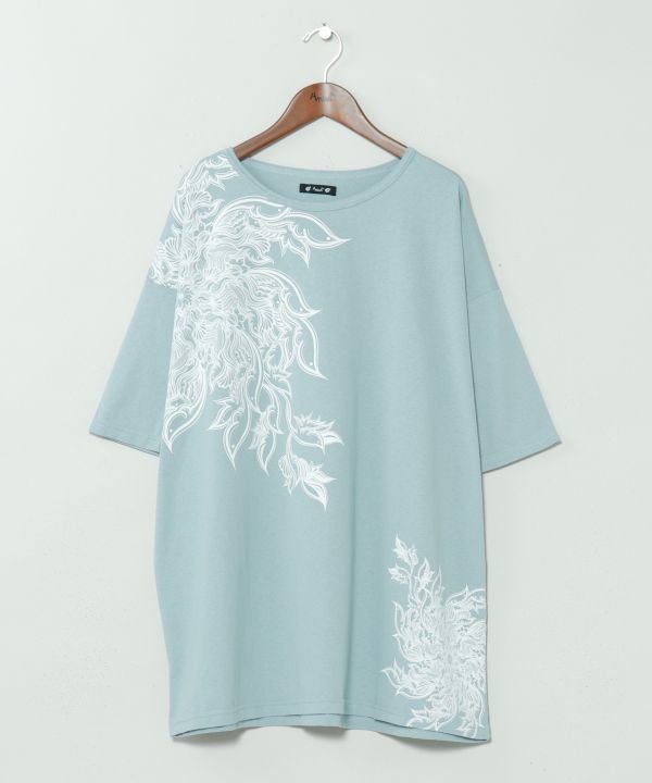 【アミナコレクション/Amina Collection】の【チャイハネ】サウィドメンズTシャツ【Amina×VORRUK】 インテリア・キッズ・メンズ・レディースファッション・服の通販 founy(ファウニー) 　ファッション　Fashion　レディースファッション　Fashion for Women　トップス・カットソー　Cut & Sew Tops　シャツ・ブラウス・オフィスカジュアル　Elegant Blouses & Button-Ups　ロングTシャツ・Tシャツ　Longline T-Shirts & Tees　コラボ　Collaboration, Collab　ボックス　Boxy, Box Shape　モチーフ　Motif, Design Theme　ライトブルー|ID: prp329100004985529 ipo3291000000037345249