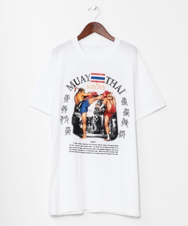 【アミナコレクション/Amina Collection】の【チャイハネ】ムエツウメンズTシャツ インテリア・キッズ・メンズ・レディースファッション・服の通販 founy(ファウニー) 　ファッション　Fashion　レディースファッション　Fashion for Women　トップス・カットソー　Cut & Sew Tops　シャツ・ブラウス・オフィスカジュアル　Elegant Blouses & Button-Ups　ロングTシャツ・Tシャツ　Longline T-Shirts & Tees　モチーフ　Motif, Design Theme　ホワイト|ID: prp329100004985530 ipo3291000000037345253