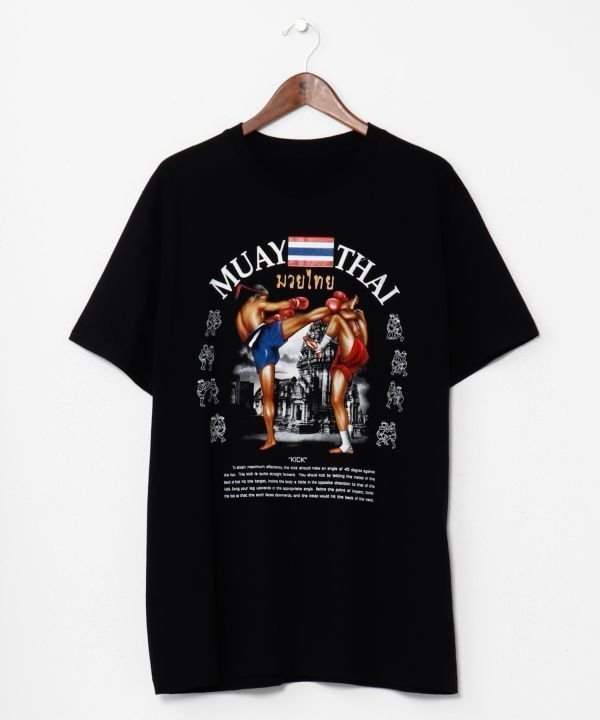 【アミナコレクション/Amina Collection】の【チャイハネ】ムエツウメンズTシャツ インテリア・キッズ・メンズ・レディースファッション・服の通販 founy(ファウニー) 　ファッション　Fashion　レディースファッション　Fashion for Women　トップス・カットソー　Cut & Sew Tops　シャツ・ブラウス・オフィスカジュアル　Elegant Blouses & Button-Ups　ロングTシャツ・Tシャツ　Longline T-Shirts & Tees　モチーフ　Motif, Design Theme　ブラック|ID: prp329100004985530 ipo3291000000037345254