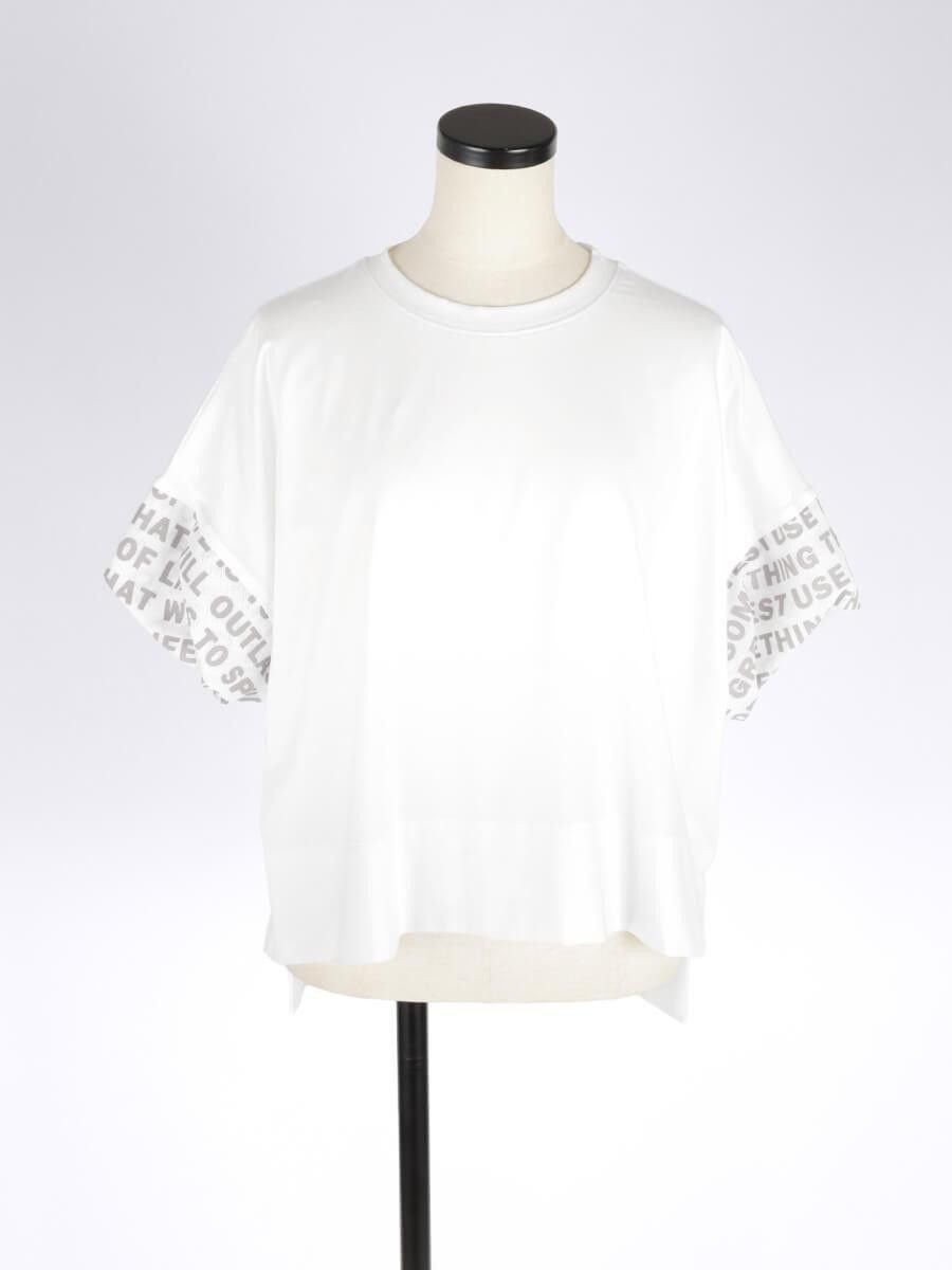 【ヴァン/Vin】のロゴカフスドルマンTシャツ インテリア・キッズ・メンズ・レディースファッション・服の通販 founy(ファウニー) 　ファッション　Fashion　レディースファッション　Fashion for Women　トップス・カットソー　Cut & Sew Tops　シャツ・ブラウス・オフィスカジュアル　Elegant Blouses & Button-Ups　ロングTシャツ・Tシャツ　Longline T-Shirts & Tees　カットソー　Cut and Sewn Top　バランス　Balance, Style Balance　ボトム　Bottoms, Lower Wear　リラックス　Relax, Relaxed Fit　ホワイト|ID: prp329100004985532 ipo3291000000037345264