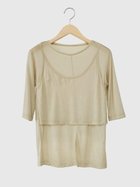 【ラシュッド/LASUD】のSheer tank layered pullover 大人の最旬トレンドファッション＆コーディネート founy(ファウニー) ファッション Fashion レディースファッション Fashion for Women トップス・カットソー Cut & Sew Tops カジュアルプルオーバー・ニットトップス Pullovers & Knit Tops / Casual Pullovers インナー Innerwear ジャケット Jacket, Outerwear タンク Tank Top, Sleeveless Top トレンド Trend, Trending Now ベスト Vest, Waistcoat thumbnail ベージュ|ID: prp329100004985536 ipo3291000000037345278