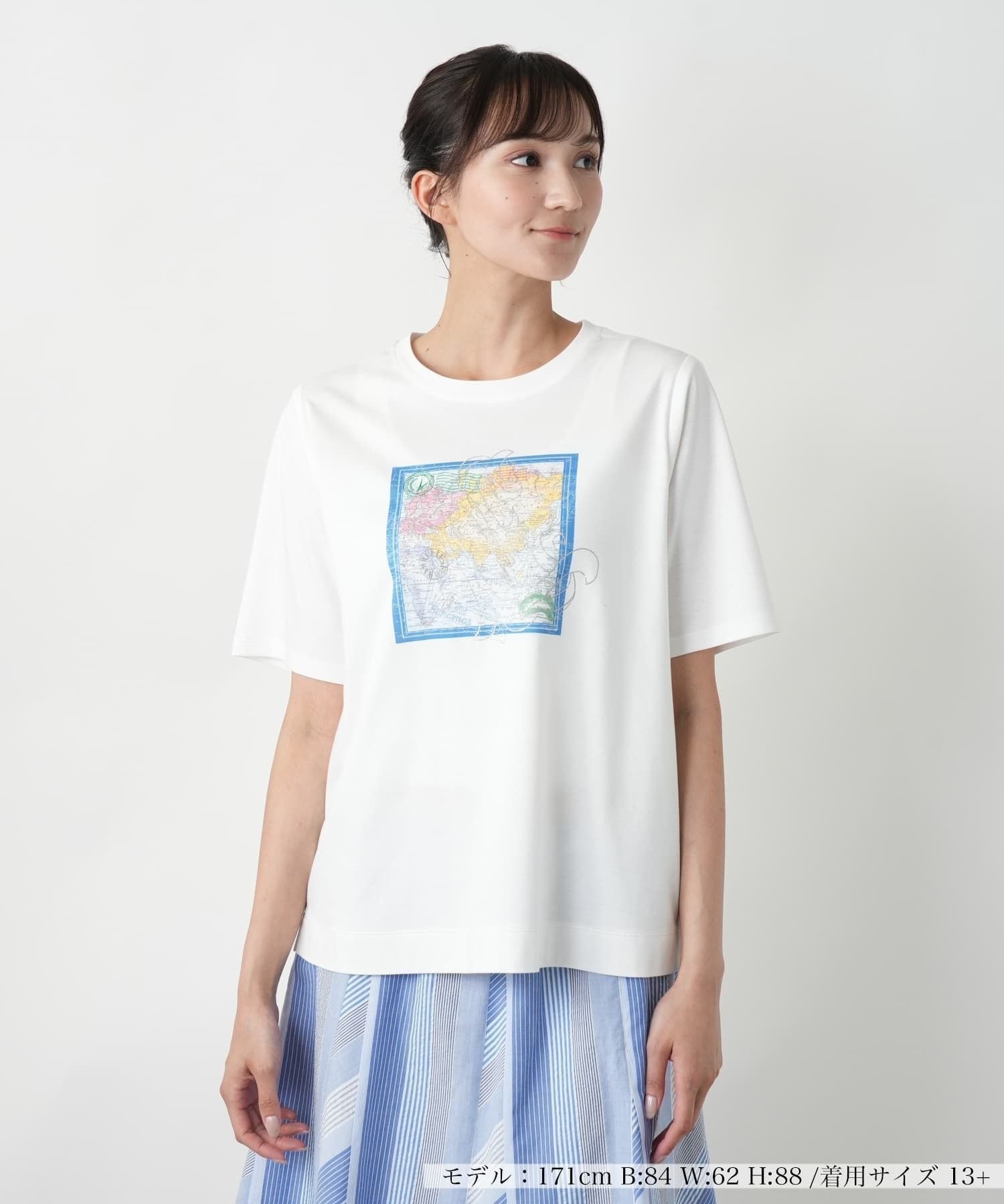 【レリアンプラスハウス/Leilian PLUS HOUSE】の【店舗人気】刺繍プリントTシャツ 大人の最旬トレンドファッション＆コーディネート founy(ファウニー) 　ファッション　Fashion　レディースファッション　Fashion for Women　トップス・カットソー　Cut & Sew Tops　シャツ・ブラウス・オフィスカジュアル　Elegant Blouses & Button-Ups　ロングTシャツ・Tシャツ　Longline T-Shirts & Tees　ウォッシャブル　Machine Washable　クラシカル　Classical, Vintage-Inspired　グラフィック　Graphic, Graphic Design　コンパクト　Compact, Small Size　フロント　Front, Front Design　プリント　Print, Printed Pattern　ボトム　Bottoms, Lower Wear　ポケット　Pocket, Pocket Detail　人気　Popular, Best Seller　夏　Summer　 other-1|ID: prp329100004985560 ipo3291000000037345477