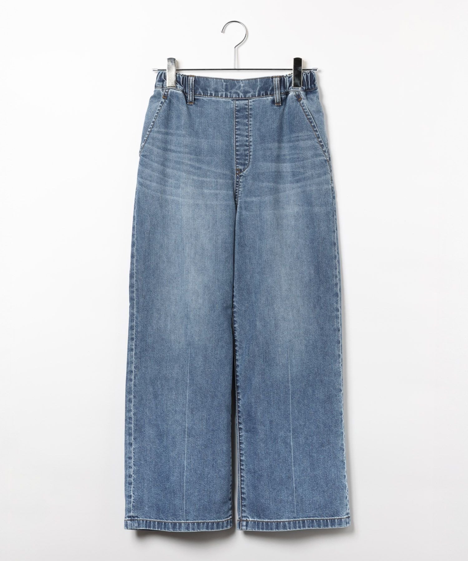 【グローバルワーク/GLOBAL WORK】のGOODデニムイージーパンツCOOL/636569 インテリア・キッズ・メンズ・レディースファッション・服の通販 founy(ファウニー) 　ファッション　Fashion　レディースファッション　Fashion for Women　パンツ　Pants & Trousers　おすすめ　Recommended / Our Picks　カットソー　Cut and Sewn Top　クール　Cool, Chic　ケミカル　Chemical, Chemical Wash　コクーン　Cocoon, Cocoon Silhouette　シンプル　Simple, Minimal　ジャケット　Jacket, Outerwear　ジーンズ　Jeans, Denim Pants　デニム　Denim, Jeans Material　フリル　Frill, Ruffle　リネン　Linen, Linen Fabric　リラックス　Relax, Relaxed Fit　レース　Lace, Lace Fabric　ワイド　Wide, Wide Fit　夏　Summer　旅行　Travel　楽ちん　Easy Fit, Comfortable　羽織　Haori, Light Jacket　ミドルブルー85|ID: prp329100004985576 ipo3291000000037345579