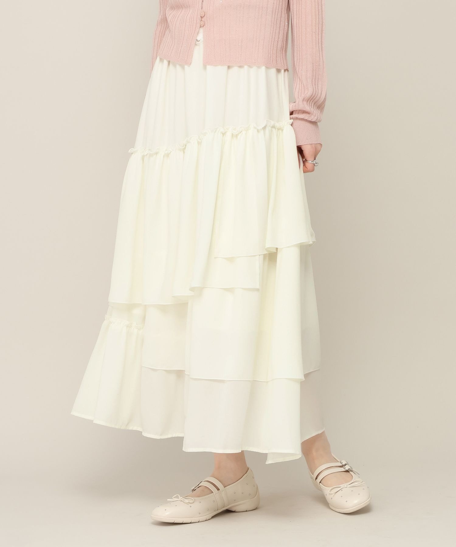 【ヘザー/Heather】のアソートボリュームフリルロングスカート インテリア・キッズ・メンズ・レディースファッション・服の通販 founy(ファウニー) 　ファッション　Fashion　レディースファッション　Fashion for Women　スカート　Skirts　ロングスカート　Long Skirts / Maxi & Midi Skirts　おすすめ　Recommended / Our Picks　コンパクト　Compact, Small Size　ティアード　Tiered, Tiered Style　トレンド　Trend, Trending Now　ロング　Long, Long-Length　無地　Plain, Solid Color　アイボリー|ID: prp329100004985589 ipo3291000000037345649