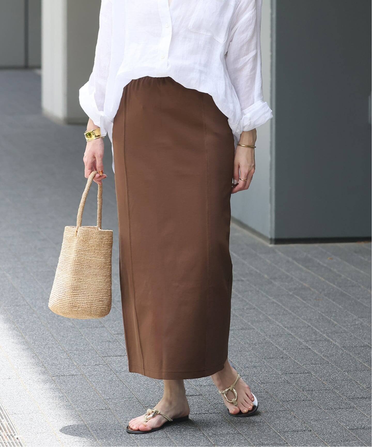 【ジャーナルスタンダード レリューム/JOURNAL STANDARD relume】の《追加》ストレッチポンチIラインスカート インテリア・キッズ・メンズ・レディースファッション・服の通販 founy(ファウニー) 　ファッション　Fashion　レディースファッション　Fashion for Women　スカート　Skirts　2026年　2026　2026春夏・S/S　Spring/Summer 2026 SS26　おすすめ　Recommended / Our Picks　ストレッチ　Stretch, Stretchy Fabric　ベーシック　Basic, Essential　夏　Summer　ブラウン|ID: prp329100004985596 ipo3291000000037345703