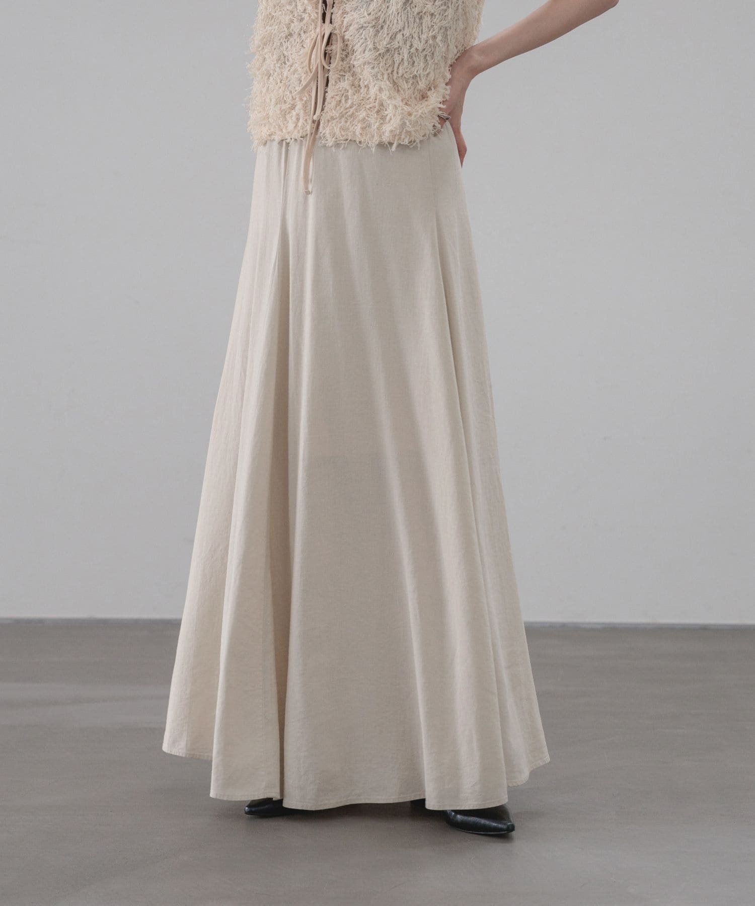 【ローリーズファーム/LOWRYS FARM】のリネンフレアスカート インテリア・キッズ・メンズ・レディースファッション・服の通販 founy(ファウニー) 　ファッション　Fashion　レディースファッション　Fashion for Women　スカート　Skirts　Aライン・フレアスカート　A-Line & Flared Skirts　おすすめ　Recommended / Our Picks　コンパクト　Compact, Small Size　サンダル　Sandals, Summer Shoes　スニーカー　Sneakers, Trainers　ダウン　Down, Puffer　ビンテージ　Vintage, Retro Style　フレア　Flare, Flared　リネン　Linen, Linen Fabric　アイボリー08|ID: prp329100004985600 ipo3291000000037345712