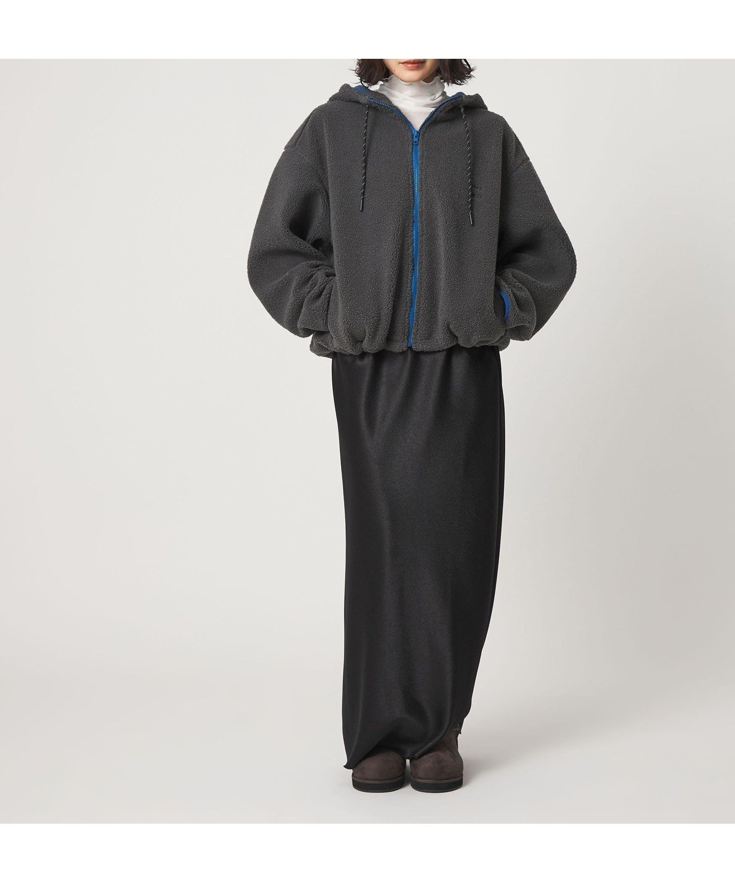 【シテン/CITEN】のCITEN エッセンシャルサテンスカート インテリア・キッズ・メンズ・レディースファッション・服の通販 founy(ファウニー) 　ファッション　Fashion　レディースファッション　Fashion for Women　スカート　Skirts　サテン　Satin, Glossy Fabric　シンプル　Simple, Minimal　スウェット / スエット　Sweatshirt, Sweatwear　ダブル　Double, Double-Breasted　フィット　Fit, Slim Fit　フェミニン　Feminine, Girly　A/W・秋冬　Autumn/Winter　おすすめ　Recommended / Our Picks　エレガント 上品　Elegant　BLACK|ID: prp329100004985601 ipo3291000000037345717