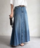 【ドゥドゥ/DouDou】の【WEB限定】デニムフレアスカート 大人の最旬トレンドファッション＆コーディネート founy(ファウニー) ファッション Fashion レディースファッション Fashion for Women スカート Skirts Aライン・フレアスカート A-Line & Flared Skirts スマート Smart, Elegant デニム Denim, Jeans Material ロング Long, Long-Length S/S・春夏 SS, Spring/Summer, Warm Season 再入荷 Restock / Back in Stock 夏 Summer エレガント 上品 Elegant 2026年 2026 2026春夏・S/S Spring/Summer 2026 SS26 thumbnail ブルー|ID: prp329100004985605 ipo3291000000037345733