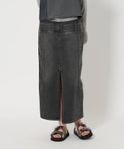 【ユナイテッドアローズ/UNITED ARROWS】のコットンデニム フロントスリット ロングスカート 大人の最旬トレンドファッション＆コーディネート founy(ファウニー) ファッション Fashion レディースファッション Fashion for Women スカート Skirts ロングスカート Long Skirts / Maxi & Midi Skirts 春 Spring サンダル Sandals, Summer Shoes シューズ Shoes, Footwear シンプル Simple, Minimal スニーカー Sneakers, Trainers スリット Slit, Slit Detail センター Center, Center Line ソックス Socks, Hosiery デニム Denim, Jeans Material フラット Flat, Flat Shoes フロント Front, Front Design ブリーチ Bleach, Washed Finish ベーシック Basic, Essential ペンシル Pencil, Pencil Skirt 半袖 Short Sleeve, Half Sleeve ロング Long, Long-Length S/S・春夏 SS, Spring/Summer, Warm Season アウトレット Outlet / Clearance 夏 Summer thumbnail BLACK|ID: prp329100004985611 ipo3291000000037345753