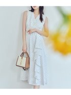 【セルフォード/CELFORD】の【洗える】カシュクールラッフルワンピース 大人の最旬トレンドファッション＆コーディネート founy(ファウニー) ファッション Fashion レディースファッション Fashion for Women ワンピース Dresses おすすめ Recommended / Our Picks ウェーブ Wavy Pattern カーディガン Cardigan, Knitwear ジャケット Jacket, Outerwear ストレート Straight, Straight Cut スマート Smart, Elegant ラッフル Ruffle, Frill ロング Long, Long-Length 洗える Machine Washable thumbnail DOT[934]|ID: prp329100004985616 ipo3291000000037345779