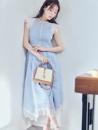 【セルフォード/CELFORD】のストライプレーストリムワンピース 大人の最旬トレンドファッション＆コーディネート founy(ファウニー) ファッション Fashion レディースファッション Fashion for Women ワンピース Dresses おすすめ Recommended / Our Picks ウェーブ Wavy Pattern オーガンジー Organza Fabric ギャザー Gathered, Ruffled シフォン Chiffon, Lightweight Fabric スカラップ Scallop, Scalloped Edge ストライプ Stripe, Striped Pattern ストレート Straight, Straight Cut スマート Smart, Elegant リボン Ribbon, Bow レース Lace, Lace Fabric thumbnail SAX[083]|ID: prp329100004985624 ipo3291000000037345810