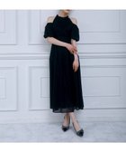 【ロイヤルパーティー/ROYAL PARTY】のコールドショルダーラメストライプフレアワンピース 大人の最旬トレンドファッション＆コーディネート founy(ファウニー) ファッション Fashion レディースファッション Fashion for Women ワンピース Dresses エレガント 上品 Elegant ショルダー Shoulder, Shoulder Strap フレア Flare, Flared ベーシック Basic, Essential 春 Spring thumbnail ブラック|ID: prp329100004985630 ipo3291000000037345831
