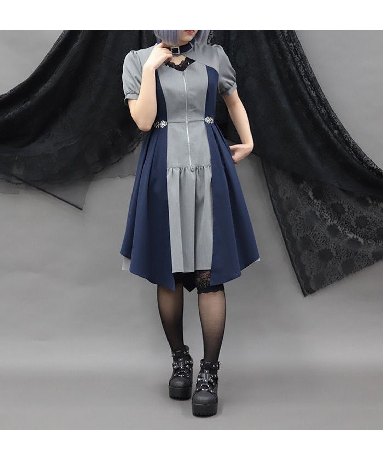 【アクシーズファム/axes femme】の金具デザインバイカラーワンピース 大人の最旬トレンドファッション＆コーディネート founy(ファウニー) 　ファッション　Fashion　レディースファッション　Fashion for Women　ワンピース　Dresses　おすすめ　Recommended / Our Picks　クール　Cool, Chic　コレクション　Collection, Seasonal Line　フロント　Front, Front Design　 other-1|ID: prp329100004985631 ipo3291000000037345832