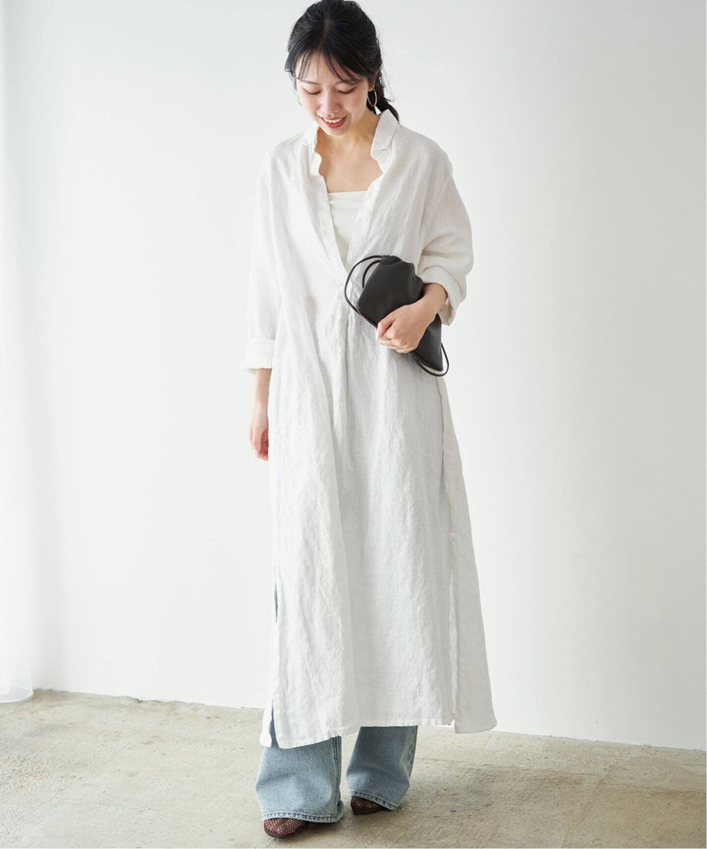 【プラージュ/Plage】のLES ATELIERS FRANCAIS DE CONFECTION 別注 SKIPPER ワンピース インテリア・キッズ・メンズ・レディースファッション・服の通販 founy(ファウニー) 　ファッション　Fashion　レディースファッション　Fashion for Women　ワンピース　Dresses　スキッパー　Skipper, Open Collar　フランス　France, French　リゾート　Resort, Vacation Style　別注　Limited Edition, Custom Order　ホワイト|ID: prp329100004985632 ipo3291000000037345837