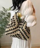 【ミニミニストア/miniministore】のかごバッグ レディースストローバッグ軽量 ブラック×アイボリー|ID: prp329100004985644 ipo3291000000037345932