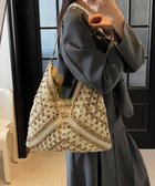 【ミニミニストア/miniministore】のかごバッグ レディースストローバッグ軽量 ブラウン×アイボリー|ID: prp329100004985644 ipo3291000000037345934