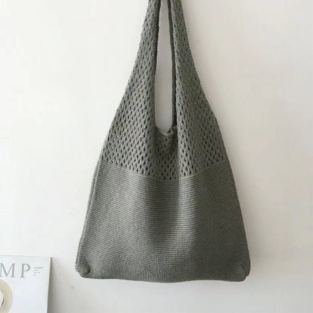 【ミニミニストア/miniministore】のトートバッグ ニット編み バッグ鞄かばん インテリア・キッズ・メンズ・レディースファッション・服の通販 founy(ファウニー) 　ファッション　Fashion　レディースファッション　Fashion for Women　トップス・カットソー　Cut & Sew Tops　ニット　Knit Tops & Sweaters　イエロー　Yellow　財布　Wallet, Purse　パープル　Purple, Violet　ポケット　Pocket, Pocket Detail　無地　Plain, Solid Color　ラベンダー　Lavender　ダークグレー|ID: prp329100004985645 ipo3291000000037345941