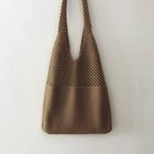 【ミニミニストア/miniministore】のトートバッグ ニット編み バッグ鞄かばん 大人の最旬トレンドファッション＆コーディネート founy(ファウニー) ファッション Fashion レディースファッション Fashion for Women トップス・カットソー Cut & Sew Tops ニット Knit Tops & Sweaters イエロー Yellow 財布 Wallet, Purse パープル Purple, Violet ポケット Pocket, Pocket Detail 無地 Plain, Solid Color ラベンダー Lavender thumbnail ライトブラウン|ID: prp329100004985645 ipo3291000000037345947
