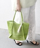 【シップス/SHIPS】のSHIPS any タッセル 透かし編み ペーパー トート バッグ 大人の最旬トレンドファッション＆コーディネート founy(ファウニー) ファッション Fashion レディースファッション Fashion for Women バッグ Bags アウトドア Outdoor Clothing 透かし Cut-Out, Lacework タッセル Tassel, Fringe ペーパー Paper, Kraft Paper メタリック Metallic, Shiny Finish ラベンダー Lavender リゾート Resort, Vacation Style おすすめ Recommended / Our Picks エレガント 上品 Elegant 2026年 2026 2026春夏・S/S Spring/Summer 2026 SS26 thumbnail グリーン|ID: prp329100004985656 ipo3291000000037346012