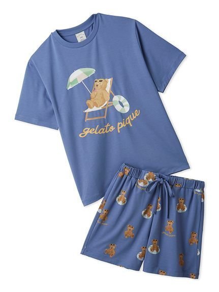 【ジェラート ピケ/gelato pique】の【ONLINE限定】【接触冷感】サマーベア柄ワンポイントTシャツ ショートパンツセット インテリア・キッズ・メンズ・レディースファッション・服の通販 founy(ファウニー) 　ファッション　Fashion　レディースファッション　Fashion for Women　パンツ　Pants & Trousers　ショートパンツ・ハーフパンツ　High-Waisted & Relaxed Shorts　カラフル　Colorful Design　サマー　Summer, Summer Style　サングラス　Sunglasses, Shades　ショート　Short, Short Length　スマート　Smart, Elegant　スリット　Slit, Slit Detail　セットアップ　Set-Up, Coordinated Outfit　プリント　Print, Printed Pattern　ワンポイント　One Point, Statement Accent　おすすめ　Recommended / Our Picks　お家時間・ステイホーム　Stay Home / At Home　夏　Summer　ギフト プレゼント　Gift / Present　NVY[089]|ID: prp329100004985679 ipo3291000000037346123