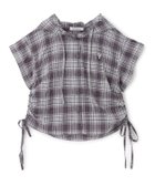 【ナルミヤ オンライン/NARUMIYA ONELINE / KIDS】の【UV】ドロストチェック半袖シャツパーカー 大人の最旬トレンドファッション＆コーディネート founy(ファウニー) ファッション Fashion キッズファッション Fashion for Kids コンパクト Compact, Small Size シャーリング Shirring, Ruched シルバー Silver, Metallic Silver パーカー Hoodie, Parka プレート Plate, Dish ポケット Pocket, Pocket Detail 半袖 Short Sleeve, Half Sleeve thumbnail 黒|ID: prp329100004985692 ipo3291000000037346204