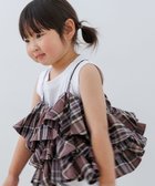 【ローリーズファーム/LOWRYS FARM / KIDS】の【KIDS】リネンフリルキャミ 大人の最旬トレンドファッション＆コーディネート founy(ファウニー) ファッション Fashion キッズファッション Fashion for Kids キャミソール Camisole, Spaghetti Strap Top タンク Tank Top, Sleeveless Top フリル Frill, Ruffle リネン Linen, Linen Fabric 別注 Limited Edition, Custom Order 吸水 Absorbent, Quick-Dry 夏 Summer thumbnail ブラウンチェック|ID: prp329100004985705 ipo3291000000037346280