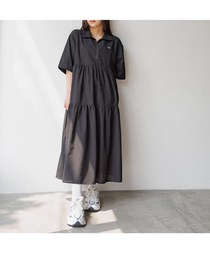 【グローバルワーク/GLOBAL WORK / KIDS】のハーフZIPロングワンピース/AND YUA ANY/589090 インテリア・キッズ・メンズ・レディースファッション・服の通販 founy(ファウニー) https://founy.com/ ファッション Fashion キッズファッション Fashion for Kids ワンピース Dresses おすすめ Recommended / Our Picks サンダル Sandals, Summer Shoes シンプル Simple, Minimal デニム Denim, Jeans Material ハーフ Half, Half-Length ロング Long, Long-Length ワンポイント One Point, Statement Accent 定番 Standard, Basic Item |ID: prp329100004985729 ipo3291000000037346452