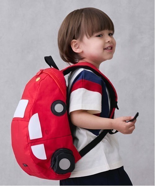 【ナルミヤ オンライン/NARUMIYA ONELINE / KIDS】の乗り物リュック インテリア・キッズ・メンズ・レディースファッション・服の通販 founy(ファウニー) 　ファッション　Fashion　キッズファッション　Fashion for Kids　シンプル　Simple, Minimal　フロント　Front, Front Design　ポケット　Pocket, Pocket Detail　リュック　Backpack, Rucksack　赤|ID: prp329100004985751 ipo3291000000037346595