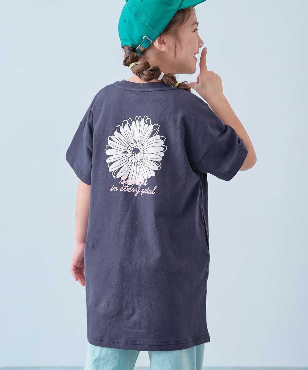 【デビロック/devirock / KIDS】の綿100% デビラボ BIGシルエット 半袖ワンピース 子供服 キッズ 女の子 26SS インテリア・キッズ・メンズ・レディースファッション・服の通販 founy(ファウニー) 　ファッション　Fashion　キッズファッション　Fashion for Kids　ワンピース　Dresses　キャップ　Cap, Baseball Cap　スニーカー　Sneakers, Trainers　デニム　Denim, Jeans Material　プリント　Print, Printed Pattern　半袖　Short Sleeve, Half Sleeve　おすすめ　Recommended / Our Picks　2026年　2026　2026春夏・S/S　Spring/Summer 2026 SS26　006-フラワー-Sネイビー|ID: prp329100004985752 ipo3291000000037346613