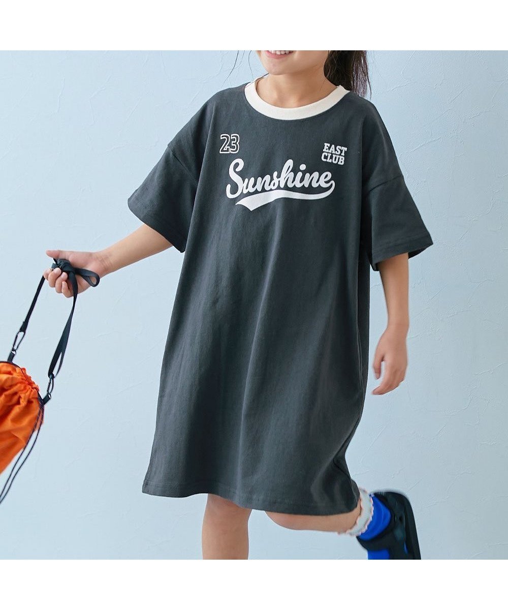 【デビロック/devirock / KIDS】の綿100% デビラボ BIGシルエット 半袖ワンピース 子供服 キッズ 女の子 26SS インテリア・キッズ・メンズ・レディースファッション・服の通販 founy(ファウニー) 　ファッション　Fashion　キッズファッション　Fashion for Kids　ワンピース　Dresses　キャップ　Cap, Baseball Cap　スニーカー　Sneakers, Trainers　デニム　Denim, Jeans Material　プリント　Print, Printed Pattern　半袖　Short Sleeve, Half Sleeve　おすすめ　Recommended / Our Picks　2026年　2026　2026春夏・S/S　Spring/Summer 2026 SS26　001-ロゴ-スミクロ|ID: prp329100004985752 ipo3291000000037346614