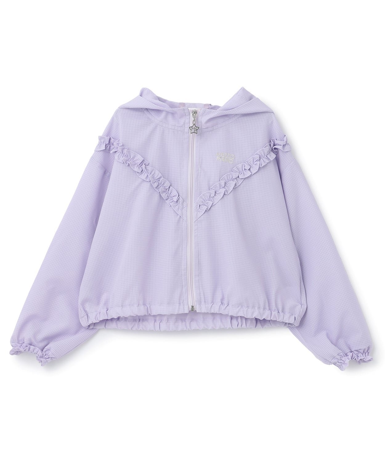 【ナルミヤ オンライン/NARUMIYA ONELINE / KIDS】のUVカット フリルブルゾン インテリア・キッズ・メンズ・レディースファッション・服の通販 founy(ファウニー) 　ファッション　Fashion　キッズファッション　Fashion for Kids　ガーリー　Girly, Feminine Style　スタンド　Stand Collar, Upright Stand　フリル　Frill, Ruffle　ブルゾン　Blouson, Bomber Jacket　ポケット　Pocket, Pocket Detail　吸水　Absorbent, Quick-Dry　ラベンダー|ID: prp329100004985773 ipo3291000000037346718