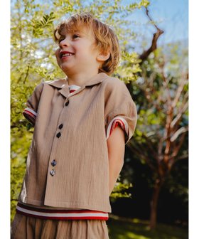 【こども ビームス/コドモ ビームス / KIDS】の楊柳 開襟 シャツ 2026SS(90~140cm) 大人の最旬トレンドファッション＆コーディネート founy(ファウニー) ファッション Fashion キッズファッション Fashion for Kids シンプル Simple, Minimal セットアップ Set-Up, Coordinated Outfit 夏 Summer 2026年 2026 2026春夏・S/S Spring/Summer 2026 SS26 |ID:prp329100004985960
