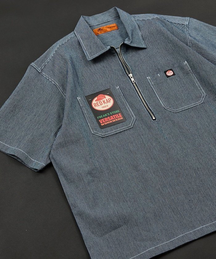 【フリークスストア/FREAK'S STORE】の別注 リラックスフィット ハーフジップ ワンポイントロゴ 半袖ワークシャツ/チェック 大人の最旬トレンドファッション＆コーディネート founy(ファウニー) 　ファッション　Fashion　メンズファッション　Fashion for Men　インナー　Innerwear　ショルダー　Shoulder, Shoulder Strap　シンプル　Simple, Minimal　ストライプ　Stripe, Striped Pattern　ダブル　Double, Double-Breasted　チェック　Check, Plaid, Tartan　ドロップ　Drop Shoulder, Dropped Style　フィット　Fit, Slim Fit　プリント　Print, Printed Pattern　ボーダー　Border, Stripe　ポケット　Pocket, Pocket Detail　別注　Limited Edition, Custom Order　半袖　Short Sleeve, Half Sleeve　リラックス　Relax, Relaxed Fit　ワンポイント　One Point, Statement Accent　ワーク　Workwear, Utility Style　S/S・春夏　SS, Spring/Summer, Warm Season　おすすめ　Recommended / Our Picks　夏　Summer　2026年　2026　2026春夏・S/S　Spring/Summer 2026 SS26　 other-1|ID: prp329100004986010 ipo3291000000037347978