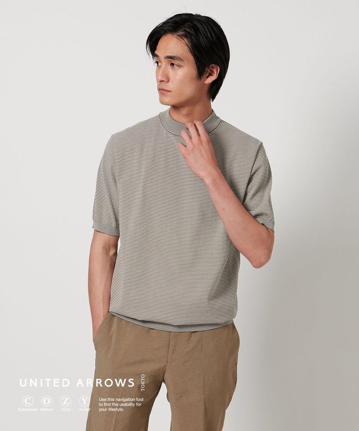 【ユナイテッドアローズ/UNITED ARROWS / MEN】のショートスリーブ ボーダー モックネックニット UA COZY -ウォッシャブル・抗菌防臭- インテリア・キッズ・メンズ・レディースファッション・服の通販 founy(ファウニー) https://founy.com/ ファッション Fashion メンズファッション Fashion for Men インナー Innerwear 洗える Machine Washable クラシック Classic, Timeless Style 抗菌 Antibacterial, Bacteria-Resistant ショート Short, Short Length ジャケット Jacket, Outerwear スタンダード Standard, Basic ストレッチ Stretch, Stretchy Fabric スリーブ Sleeve, Long Sleeve / Short Sleeve セットアップ Set-Up, Coordinated Outfit バランス Balance, Style Balance フィット Fit, Slim Fit ボーダー Border, Stripe 羽織 Haori, Light Jacket モダン Modern, Contemporary リラックス Relax, Relaxed Fit アウトレット Outlet / Clearance エレガント 上品 Elegant ビジネス 仕事 通勤 Business / Work / Commuting |ID: prp329100004986017 ipo3291000000037348002