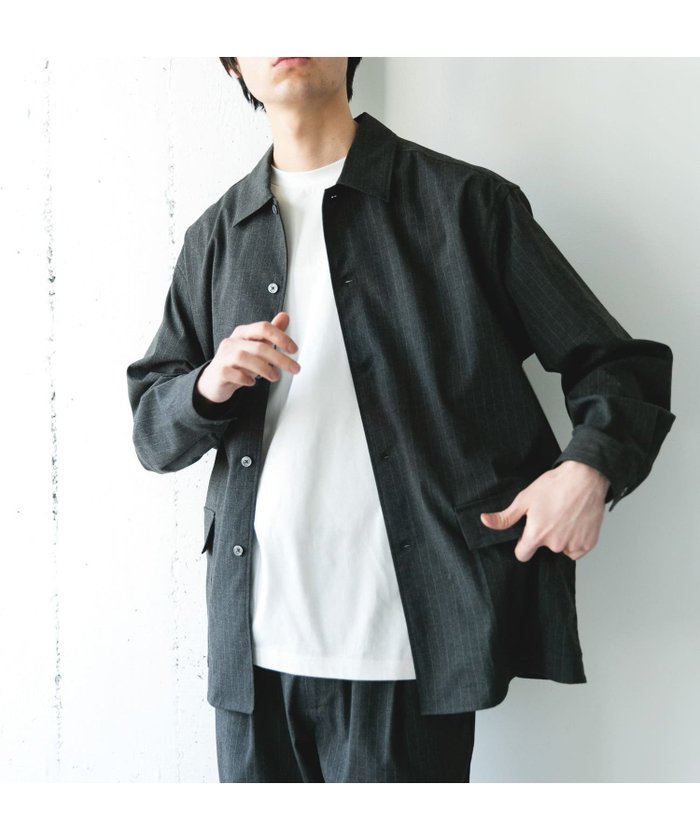 【アーバンリサーチ ドアーズ/URBAN RESEARCH DOORS / MEN】のウールライクシャツジャケット インテリア・キッズ・メンズ・レディースファッション・服の通販 founy(ファウニー) https://founy.com/ ファッション Fashion メンズファッション Fashion for Men 春 Spring ジャケット Jacket, Outerwear スラックス Slacks, Dress Pants セットアップ Set-Up, Coordinated Outfit デニム Denim, Jeans Material トレンド Trend, Trending Now ポケット Pocket, Pocket Detail S/S・春夏 SS, Spring/Summer, Warm Season おすすめ Recommended / Our Picks 夏 Summer エレガント 上品 Elegant 2026年 2026 2026春夏・S/S Spring/Summer 2026 SS26 |ID: prp329100004986038 ipo3291000000037348089