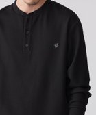 【シップス/SHIPS / MEN】の【WEB限定】SHIPS 抗菌・防臭 ワンポイントロゴ バーズアイ ヘンリーネック 長袖 Tシャツ ブラック|ID: prp329100004986059 ipo3291000000037348208
