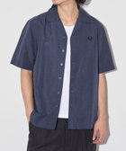 【カセットチャート/Cassette Chart / MEN】のFRED PERRY/LINEN BLEND REVERE COLLAR SHIRT フレッドペリー オープンカラーシャツ D.NVY|ID: prp329100004986063 ipo3291000000037348221