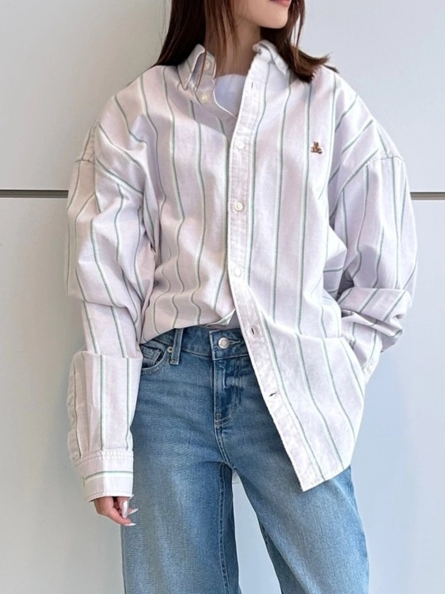 【ギャップ/GAP】のブラナンベア オックスフォードシャツ(ユニセックス) インテリア・キッズ・メンズ・レディースファッション・服の通販 founy(ファウニー) 　ファッション　Fashion　レディースファッション　Fashion for Women　トップス・カットソー　Cut & Sew Tops　シャツ・ブラウス・オフィスカジュアル　Elegant Blouses & Button-Ups　オーガニック　Organic Cotton　ストレート　Straight, Straight Cut　長袖　Long Sleeve, Full Sleeve　フィット　Fit, Slim Fit　フロント　Front, Front Design　リラックス　Relax, Relaxed Fit　PURPLE_ORCHID_STRIPE|ID: prp329100004986064 ipo3291000000037348232