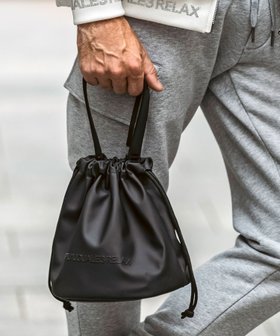【シフォン/SHIFFON / MEN】の1PIU1UGUALE3 RELAX シンセティックレザードローストリングバッグ 大人の最旬トレンドファッション＆コーディネート founy(ファウニー) ファッション Fashion メンズファッション Fashion for Men バッグ Bags 巾着 Drawstring Bag, Kinchaku フェイクレザー Faux Leather, PU Leather リラックス Relax, Relaxed Fit エレガント 上品 Elegant |ID:prp329100004986105