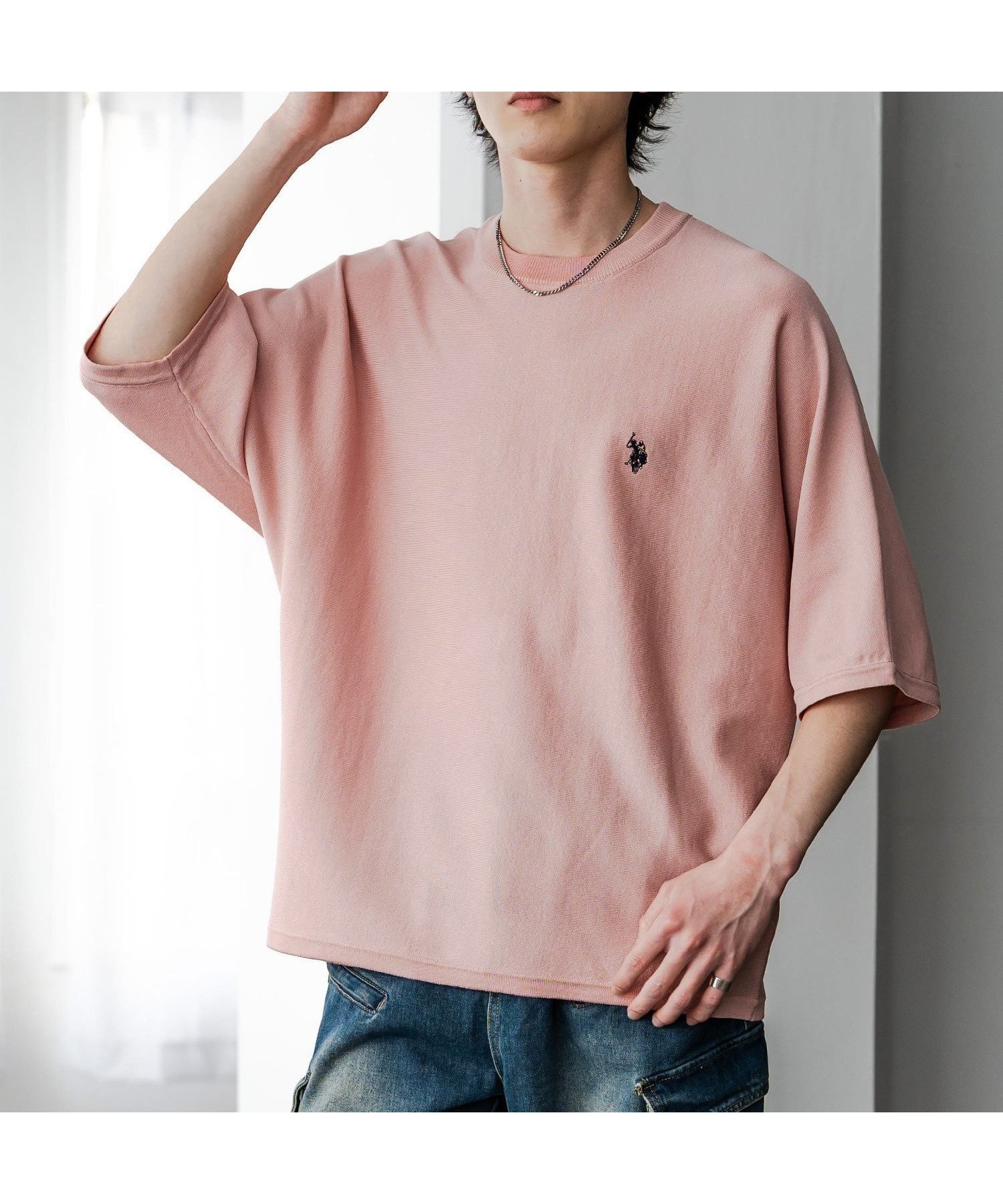 【ロッキーモンロー/Rocky Monroe】のU.S. POLO ASSN. ドルマンサマーニット インテリア・キッズ・メンズ・レディースファッション・服の通販 founy(ファウニー) 　ファッション　Fashion　レディースファッション　Fashion for Women　トップス・カットソー　Cut & Sew Tops　ニット　Knit Tops & Sweaters　春　Spring　サマー　Summer, Summer Style　シンプル　Simple, Minimal　ストレッチ　Stretch, Stretchy Fabric　デニム　Denim, Jeans Material　バランス　Balance, Style Balance　メンズ　Men's, Menswear　リラックス　Relax, Relaxed Fit　ルーズ　Loose, Oversized　ワイド　Wide, Wide Fit　ワンポイント　One Point, Statement Accent　S/S・春夏　SS, Spring/Summer, Warm Season　再入荷　Restock / Back in Stock　おすすめ　Recommended / Our Picks　夏　Summer　エレガント 上品　Elegant　ピンク|ID: prp329100004986107 ipo3291000000037348453
