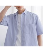 【グローバルワーク/GLOBAL WORK / MEN】のクリーンサッカー/シャツ/5分袖/638142 ストライプ/オフ×ブルー82|ID: prp329100004986132 ipo3291000000037348584