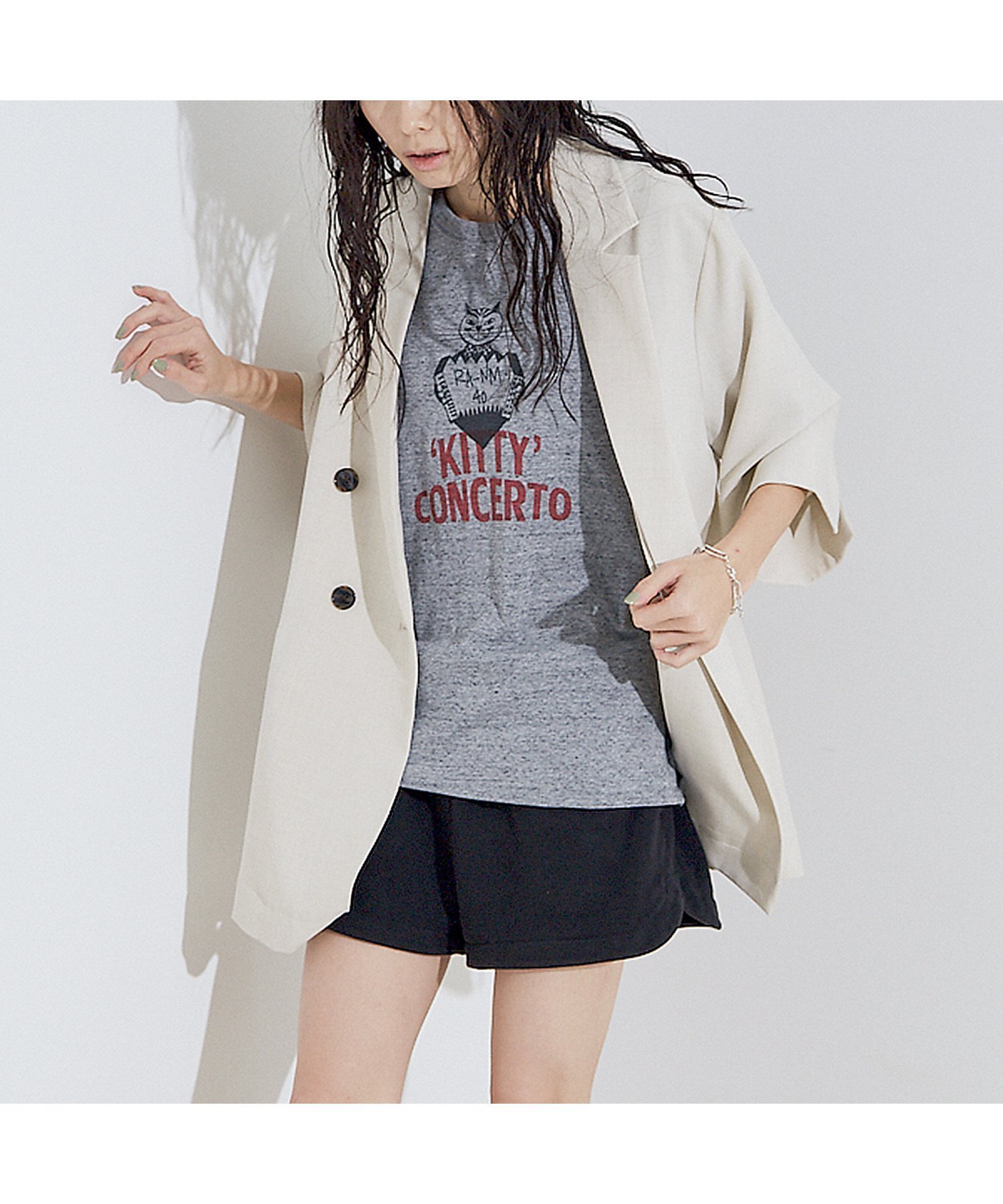 【ノミネ/NOMINE】のハーフスリーブ ダブルジャケット インテリア・キッズ・メンズ・レディースファッション・服の通販 founy(ファウニー) 　ファッション　Fashion　レディースファッション　Fashion for Women　アウター　Coat / Outerwear Collection　レディースジャケット・軽アウター　Jackets　ジャケット　Jacket, Outerwear　スリーブ　Sleeve, Long Sleeve / Short Sleeve　ダブル　Double, Double-Breasted　ハーフ　Half, Half-Length　レース　Lace, Lace Fabric　今季　This Season, Current Season　半袖　Short Sleeve, Half Sleeve　夏　Summer　羽織　Haori, Light Jacket　アイボリー|ID: prp329100004986152 ipo3291000000037348692