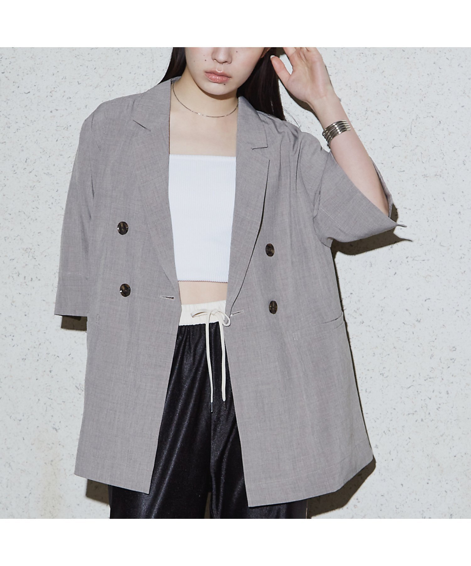 【ノミネ/NOMINE】のハーフスリーブ ダブルジャケット インテリア・キッズ・メンズ・レディースファッション・服の通販 founy(ファウニー) 　ファッション　Fashion　レディースファッション　Fashion for Women　アウター　Coat / Outerwear Collection　レディースジャケット・軽アウター　Jackets　ジャケット　Jacket, Outerwear　スリーブ　Sleeve, Long Sleeve / Short Sleeve　ダブル　Double, Double-Breasted　ハーフ　Half, Half-Length　レース　Lace, Lace Fabric　今季　This Season, Current Season　半袖　Short Sleeve, Half Sleeve　夏　Summer　羽織　Haori, Light Jacket　ライトブラウン|ID: prp329100004986152 ipo3291000000037348696