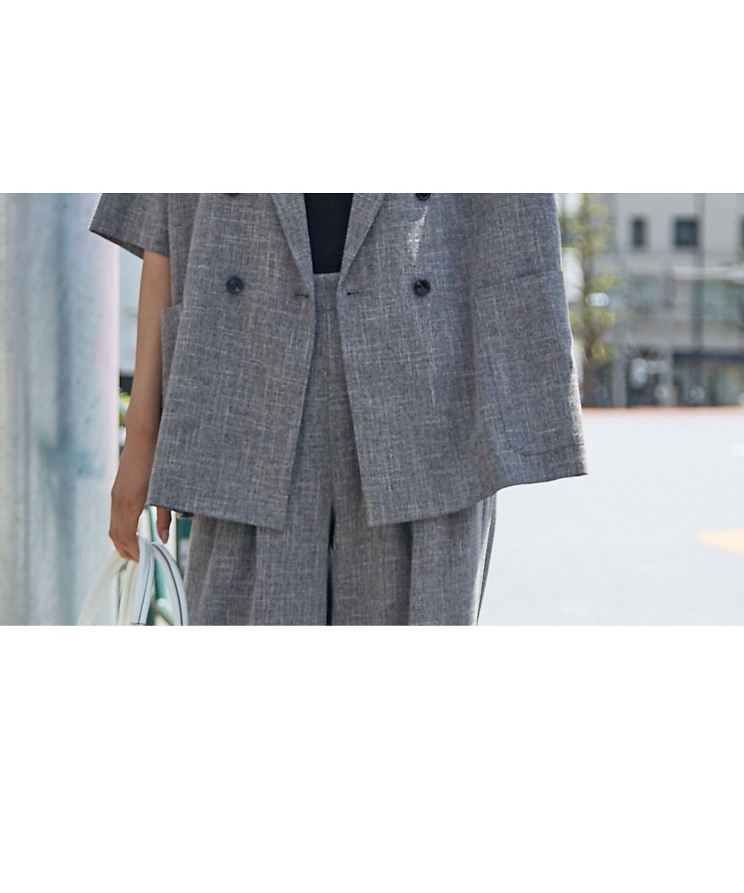 【アバハウスマヴィ/abahouse mavie】の【セットアップ対応】リネンライク半袖ジャケット インテリア・キッズ・メンズ・レディースファッション・服の通販 founy(ファウニー) 　ファッション　Fashion　レディースファッション　Fashion for Women　アウター　Coat / Outerwear Collection　レディースジャケット・軽アウター　Jackets　おすすめ　Recommended / Our Picks　シアー　Sheer, See-Through　ジャケット　Jacket, Outerwear　セットアップ　Set-Up, Coordinated Outfit　トレンド　Trend, Trending Now　ビッグ　Big, Oversized　ボトム　Bottoms, Lower Wear　エレガント 上品　Elegant　人気　Popular, Best Seller　ビジネス 仕事 通勤　Business / Work / Commuting　半袖　Short Sleeve, Half Sleeve　定番　Standard, Basic Item　ブラック|ID: prp329100004986153 ipo3291000000037348699